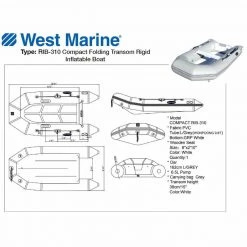 WEST MARINE Inflatable Boats RIB-310 Compact Folding Transom Rigid Inflatable Boat 7 WEST MARINE Inflatable Boats RIB-310 Compact Folding Transom Rigid Inflatable Boat -Deals boats Store 14460885 4 1500.09062020110011