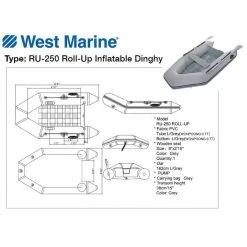WEST MARINE Inflatable Boats RU-250 Roll-Up Inflatable Dinghy 11 WEST MARINE Inflatable Boats RU-250 Roll-Up Inflatable Dinghy -Deals boats Store 17981143 3 1500.26072019033036