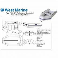 WEST MARINE Inflatable Boats PSB-275 Performance PVC Aluminum Floor Inflatable Sport Boat -Deals boats Store 19776855 4 1500.25092019110119