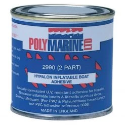 POLY MARINE Boats 2-Part Hypalon Inflatable Boat Adhesive, 250mL & Bottle Of Hardener